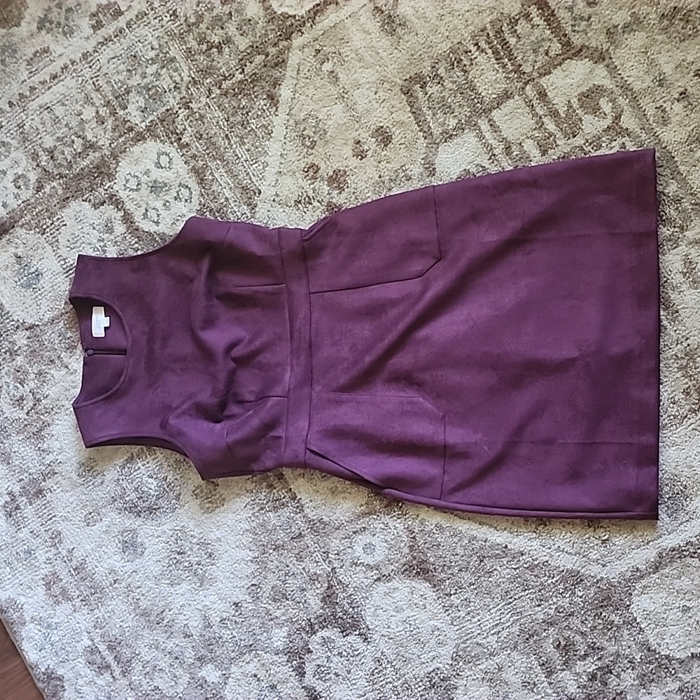 Loft faux suede dress with pockets